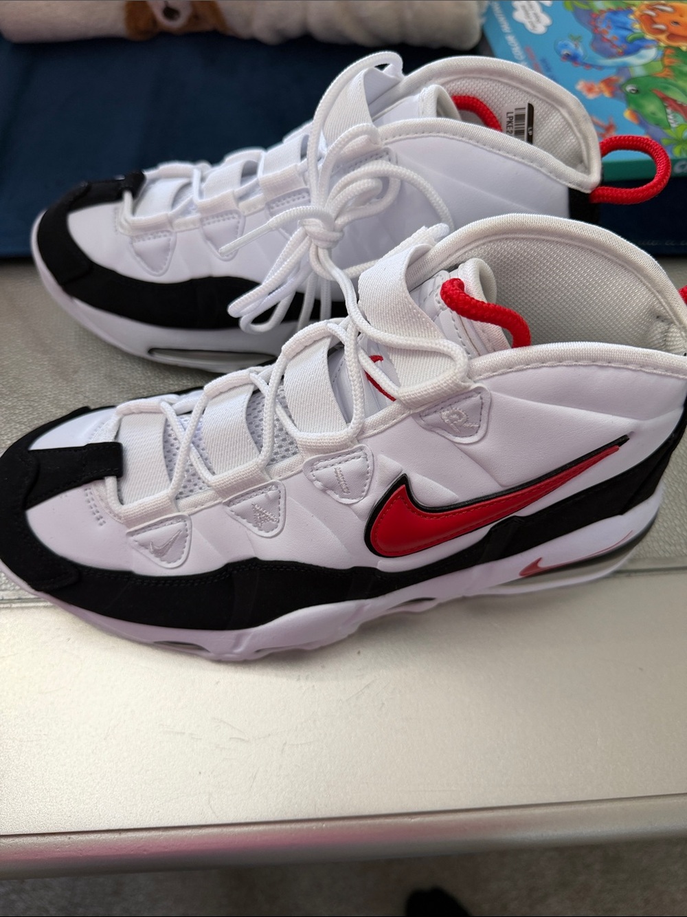 Nike White Black Red High-Top Basketball Shoes